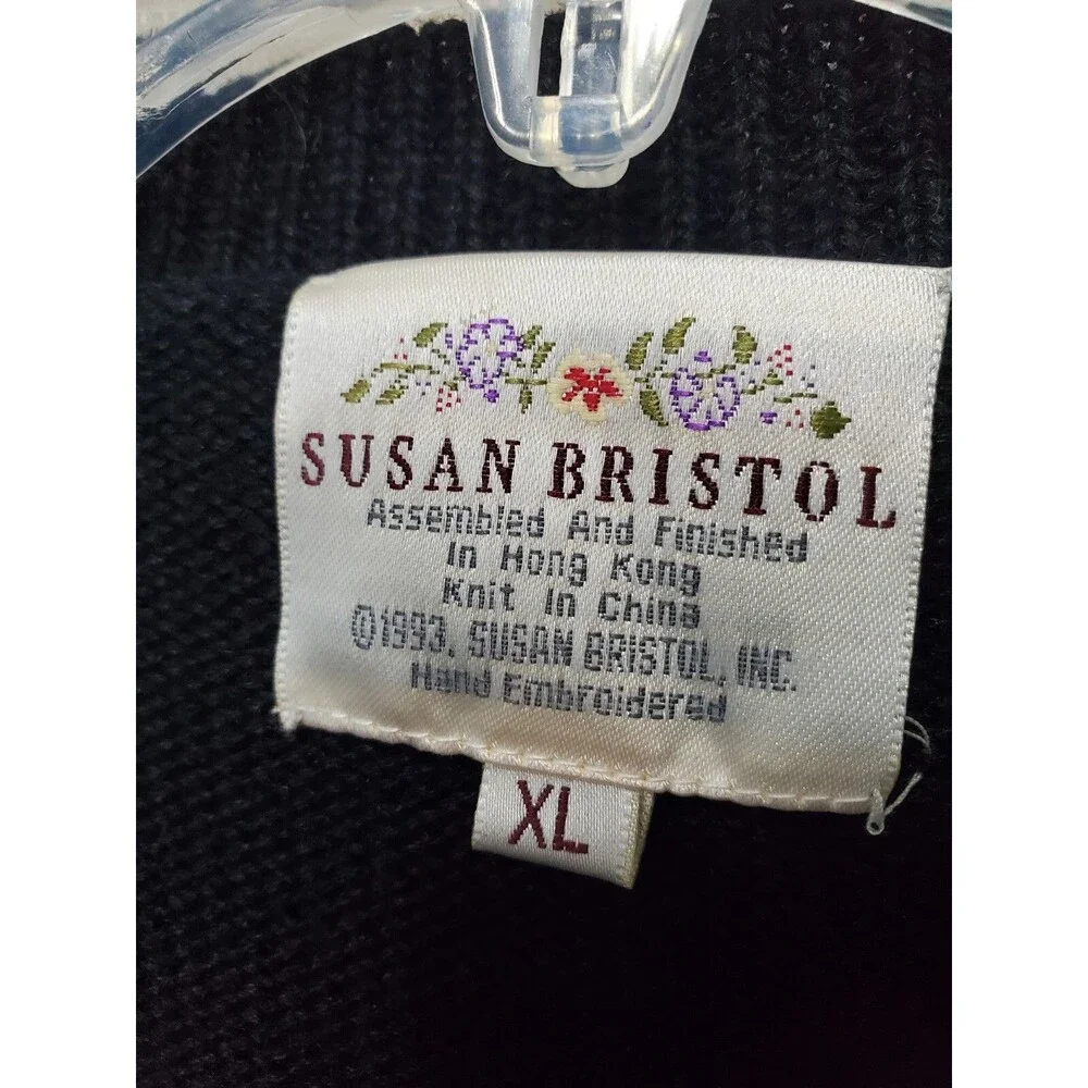 Susan Bristol Ramie/Cotton Scottie Dog Wreath Snowflake Christmas Sweater Sz XL - Picture 6 of 9